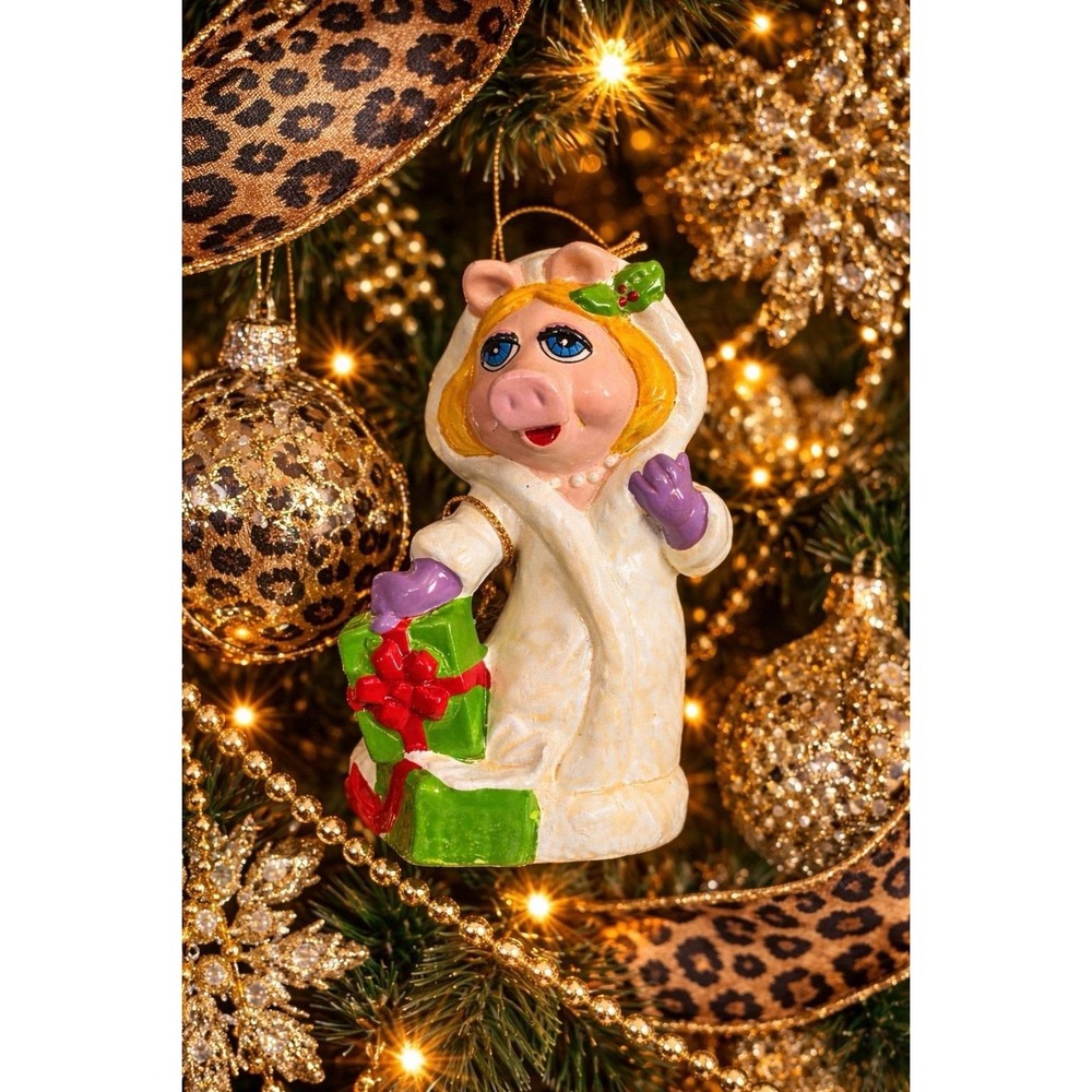VTG 1981 Sigma Miss Piggy "Pour Moi" Jim Henson Christmas Ornament w/tag Korea